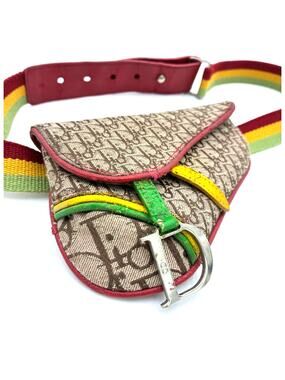 CHRISTIAN DIOR John Galliano 2004 Rasta Trotter Mini Saddle Belt Bag